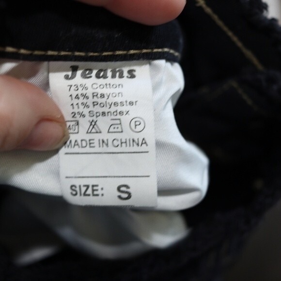 Crazy Cool Patchwork Mismatched Ragged Raw Edge Jeans Small Straight - Picture 11 of 11